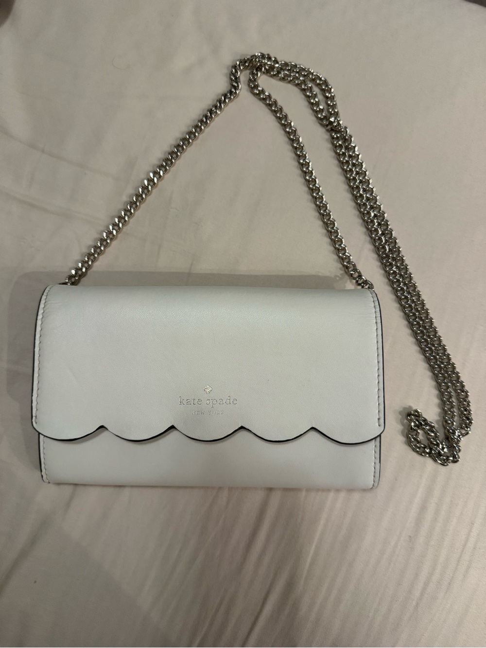 Kate Spade Beige Crossbody With Chain